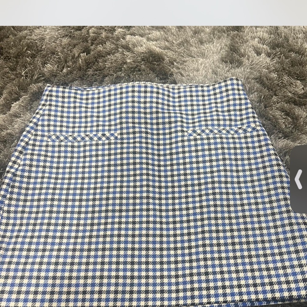 Blue and White Houndstooth Skirt